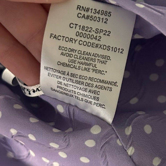 For love and lemons Chelsea puff sleeve purple polka dot tie front top - Picture 10 of 11